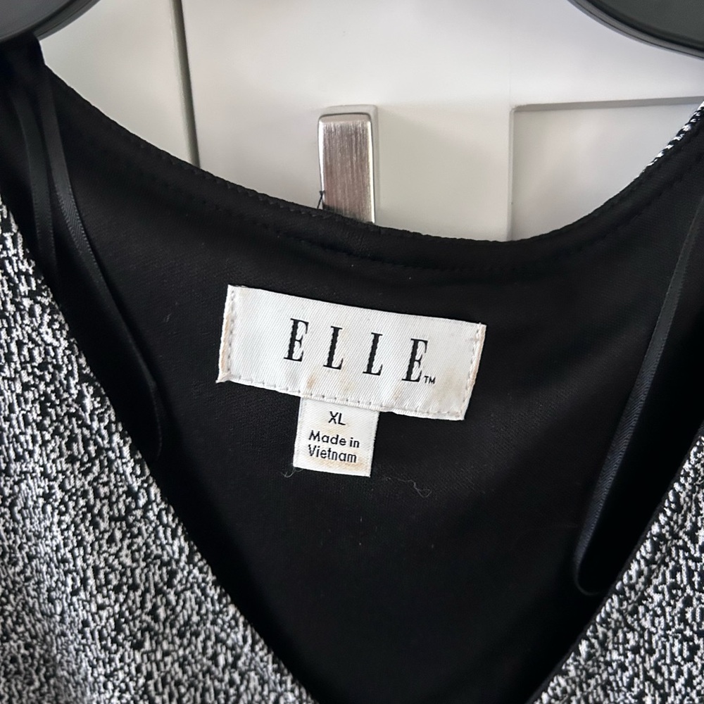 Elle Women's Long Sleeve Black and Gray Dress - Picture 2 of 4